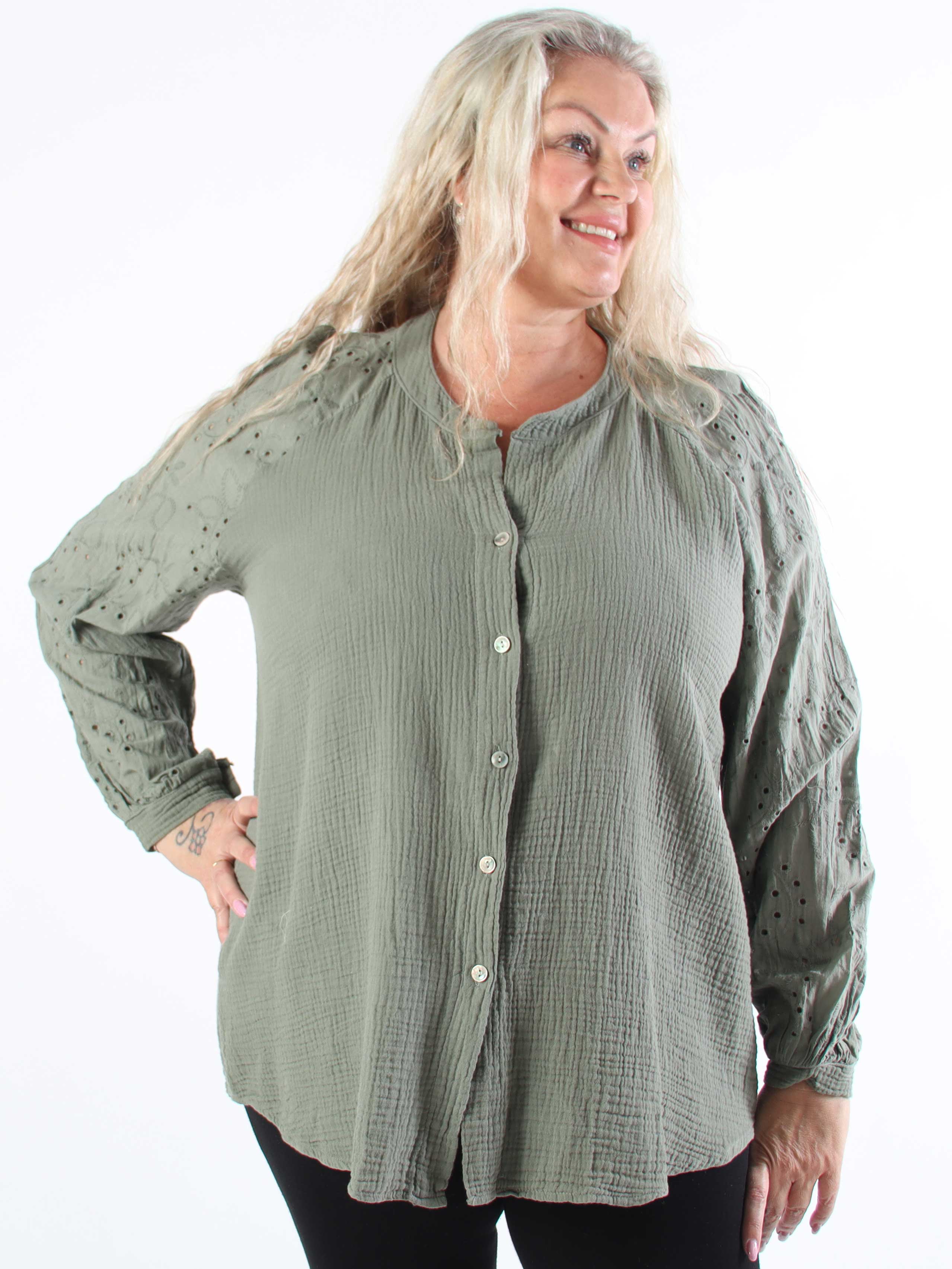 Sandrini - Blød bomuldsskjorte i plus size